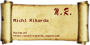 Michl Rikarda névjegykártya